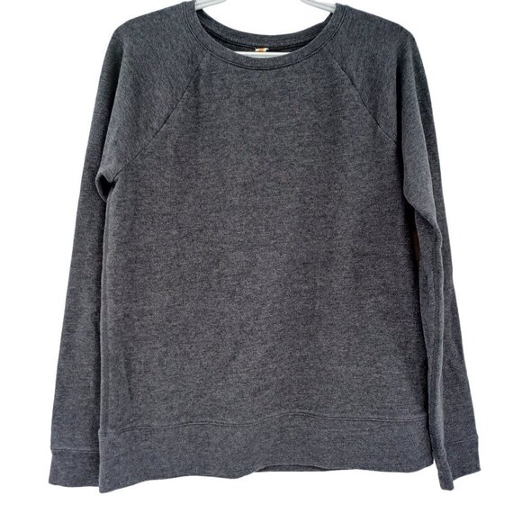 Lucy Dark Gray Crewneck Sweatshirt Heathered Relaxed Fit Boxy Athleisure S - Picture 1 of 8